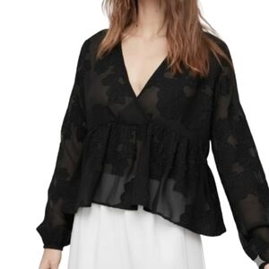 Aritzia WILFRED Augustine Peplum Blouse